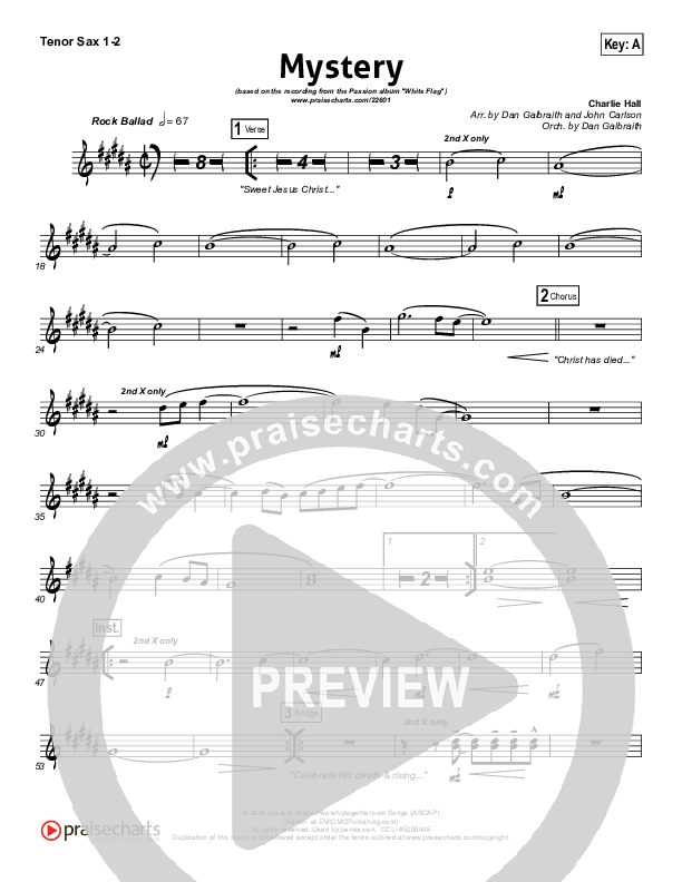 Mystery Tenor Sax 1/2 (Passion / Charlie Hall)