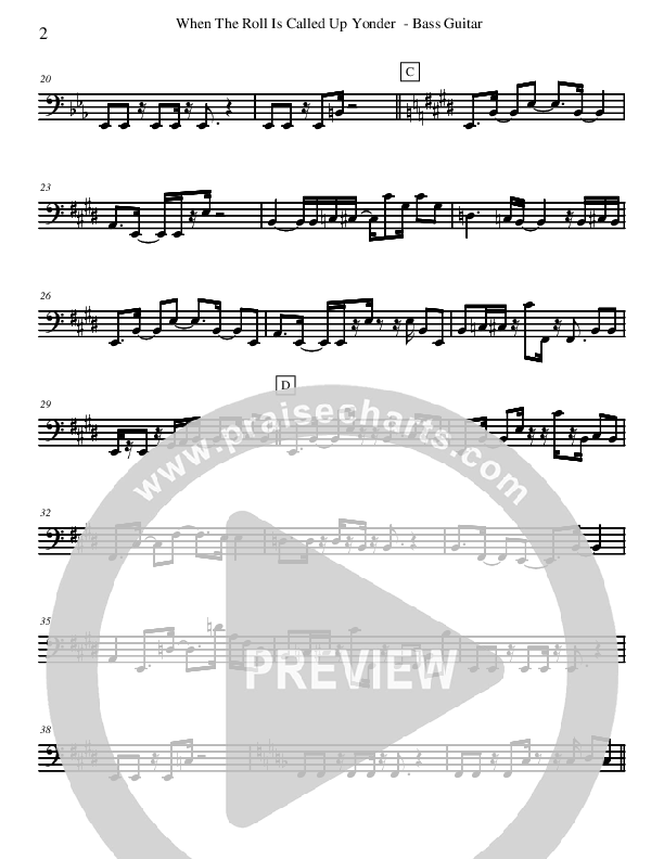 When The Roll Is Called Up Yonder Bass Guitar (David Arivett)