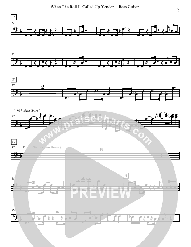 When The Roll Is Called Up Yonder Bass Guitar (David Arivett)