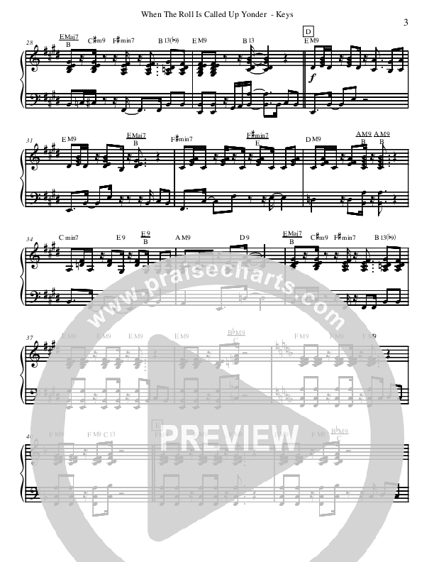 When The Roll Is Called Up Yonder Piano Sheet (David Arivett)