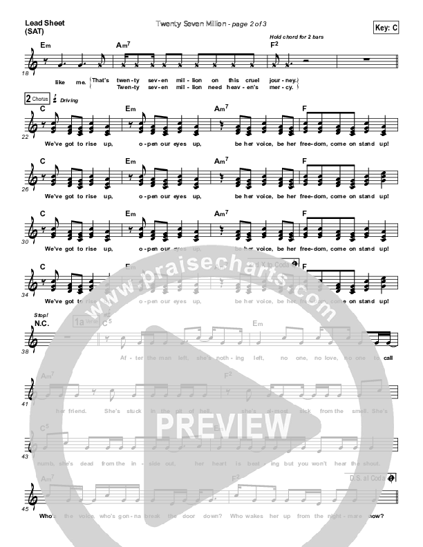 Twenty Seven Million Lead Sheet (Matt Redman)