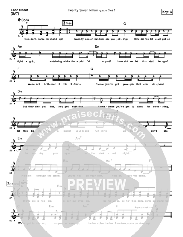 Twenty Seven Million Lead Sheet (Matt Redman)