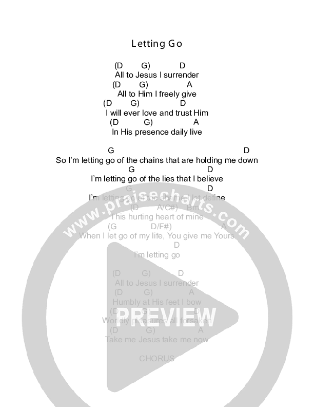 Letting Go Chords PDF (Todd Agnew) PraiseCharts
