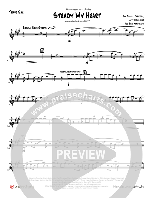 Steady My Heart Tenor Sax 2 (Brad Henderson)