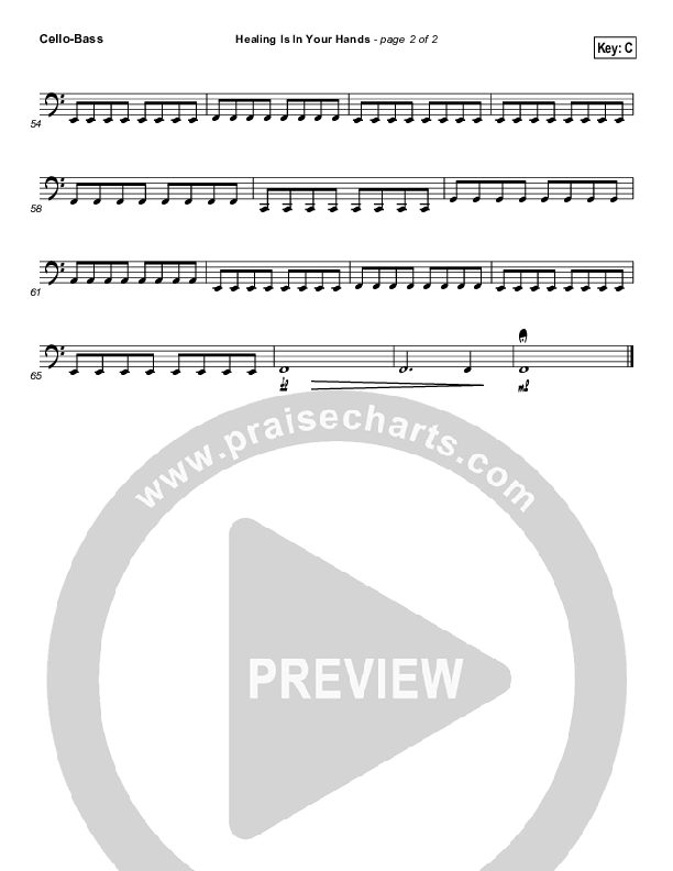 Healing Is In Your Hands (Choral Anthem SATB) Cello/Bass (Christy Nockels / NextGen Worship / Arr. Richard Kingsmore)