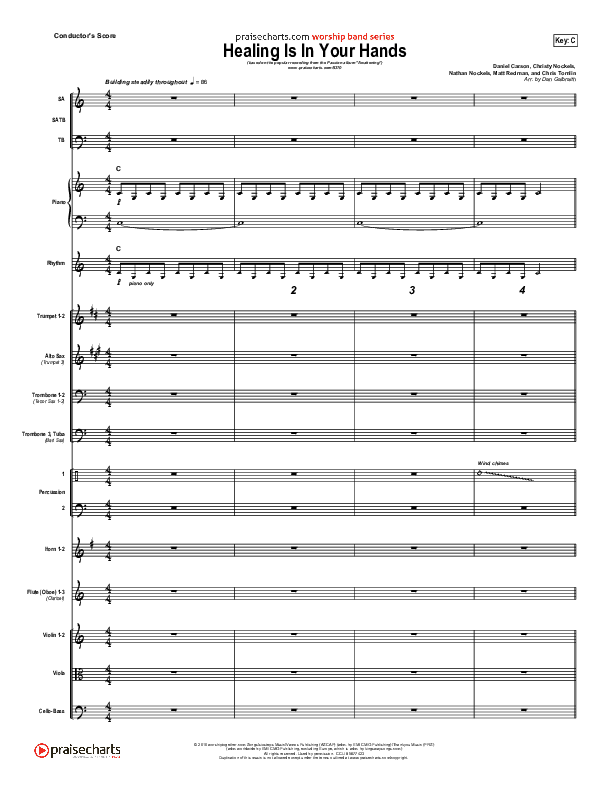 Healing Is In Your Hands (Choral Anthem SATB) Conductor's Score (Christy Nockels / NextGen Worship / Arr. Richard Kingsmore)