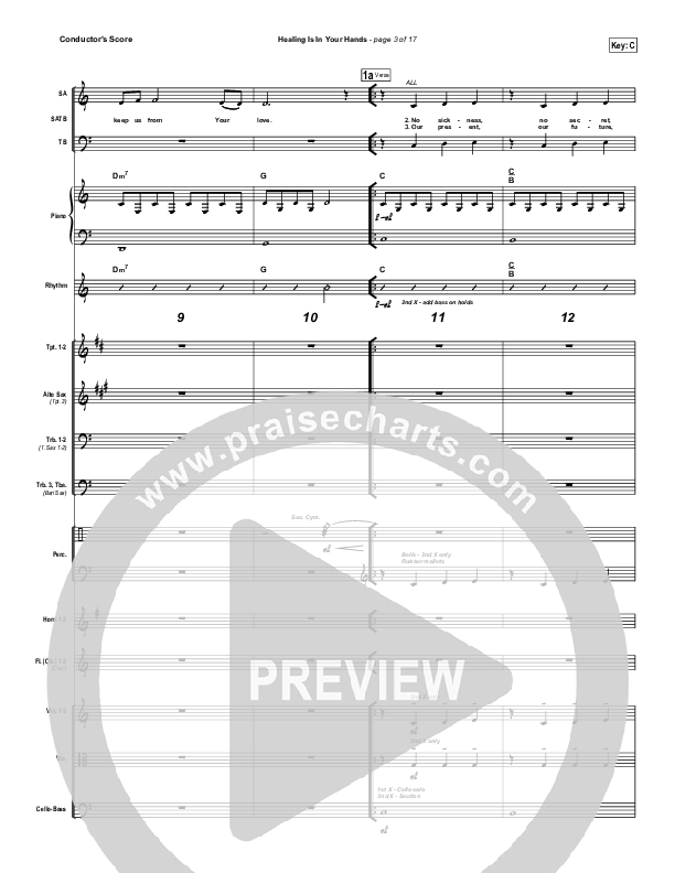 Healing Is In Your Hands (Choral Anthem SATB) Conductor's Score (Christy Nockels / NextGen Worship / Arr. Richard Kingsmore)