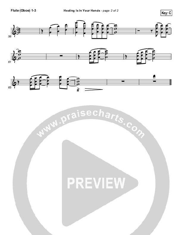 Healing Is In Your Hands (Choral Anthem SATB) Flute/Oboe 1/2/3 (Christy Nockels / NextGen Worship / Arr. Richard Kingsmore)