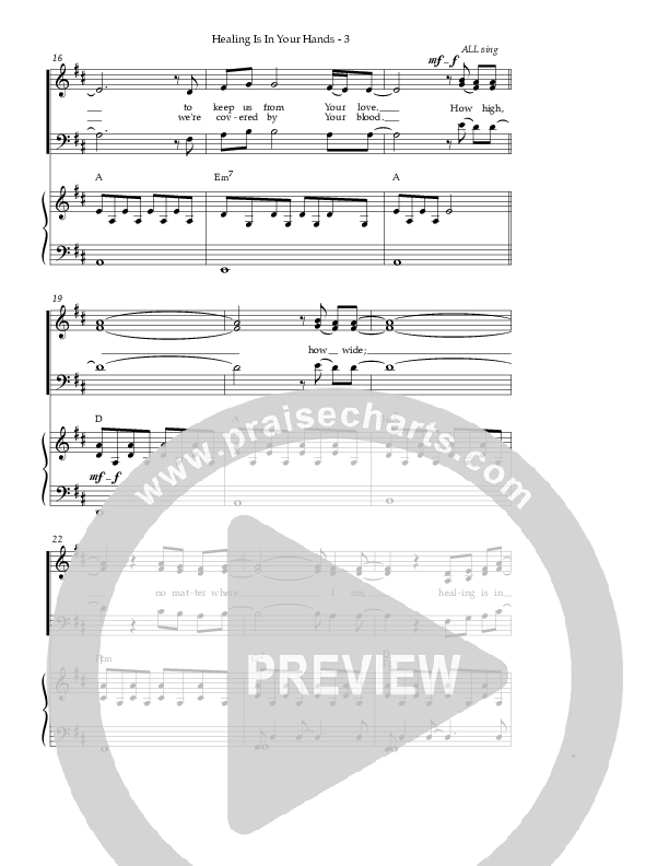 Healing Is In Your Hands (Choral Anthem SATB) Piano/Vocal (Christy Nockels / NextGen Worship / Arr. Richard Kingsmore)