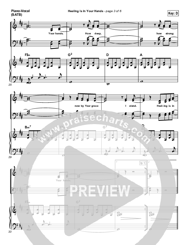 Healing Is In Your Hands (Choral Anthem SATB) Piano/Vocal (SATB) (Christy Nockels / NextGen Worship / Arr. Richard Kingsmore)
