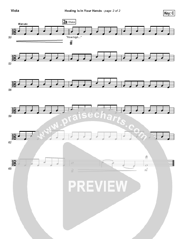 Healing Is In Your Hands (Choral Anthem SATB) Viola (Christy Nockels / NextGen Worship / Arr. Richard Kingsmore)