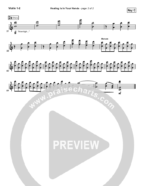 Healing Is In Your Hands (Choral Anthem SATB) Violin 1/2 (Christy Nockels / NextGen Worship / Arr. Richard Kingsmore)