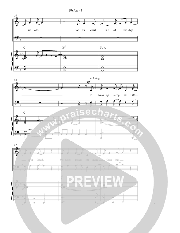 We Are (Choral Anthem SATB) Piano/Vocal (Kari Jobe / NextGen Worship / Arr. Richard Kingsmore)