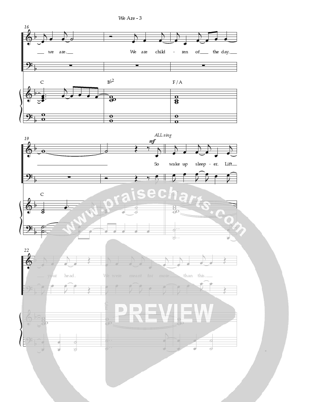 We Are (Choral Anthem SATB) Piano/Choir (SATB) (Kari Jobe / NextGen Worship / Arr. Richard Kingsmore)