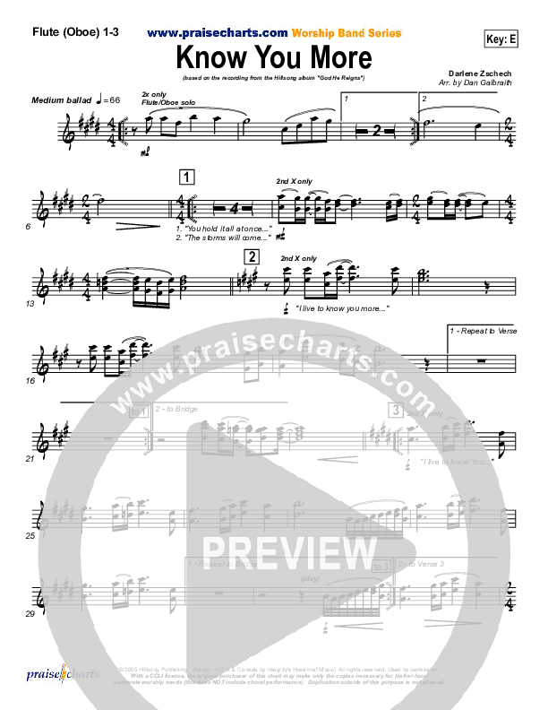 Know You More Wind Pack (Hillsong Worship)