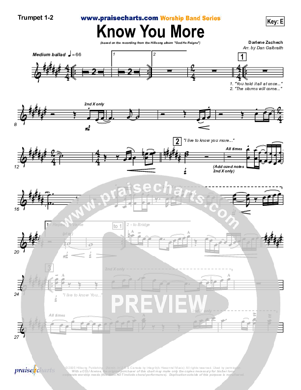 Know You More Brass Pack (Hillsong Worship)