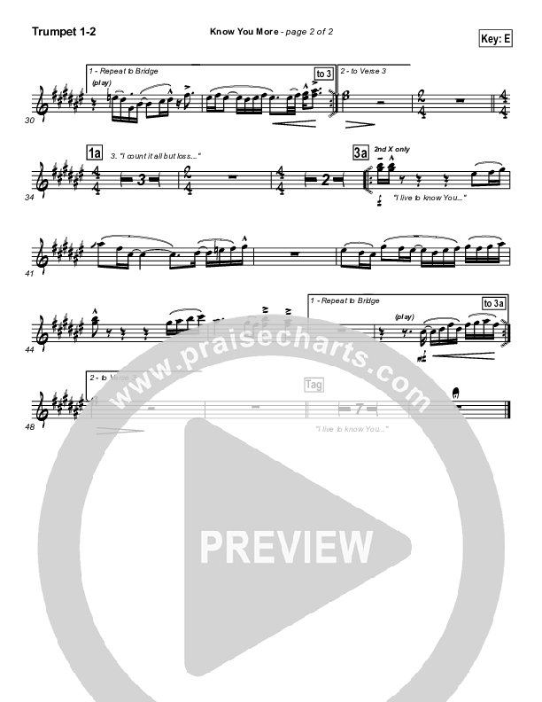 Know You More Trumpet 1,2 (Hillsong Worship)