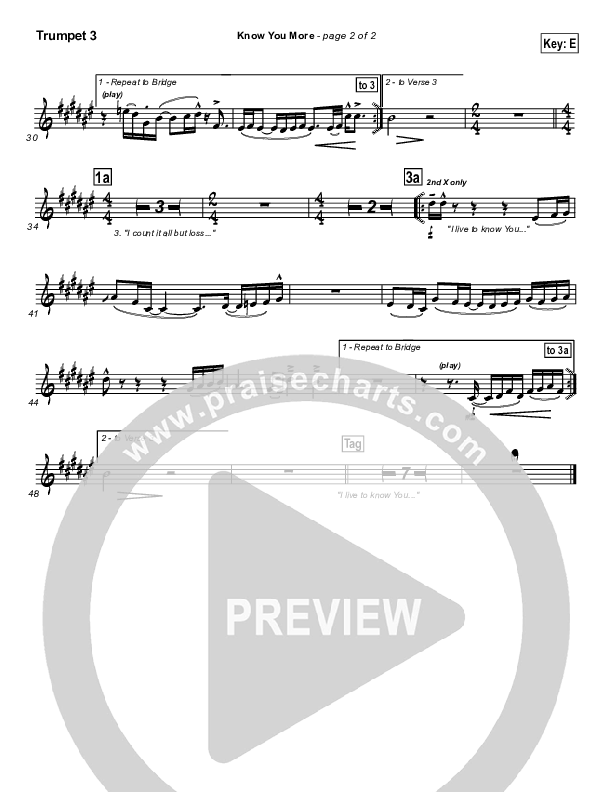 Know You More Trumpet 3 (Hillsong Worship)