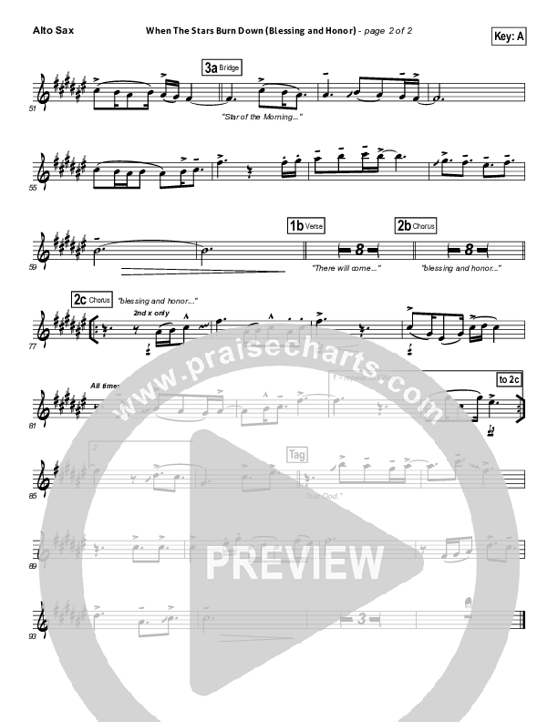 When The Stars Burn Down Alto Sax (Phillips Craig & Dean)