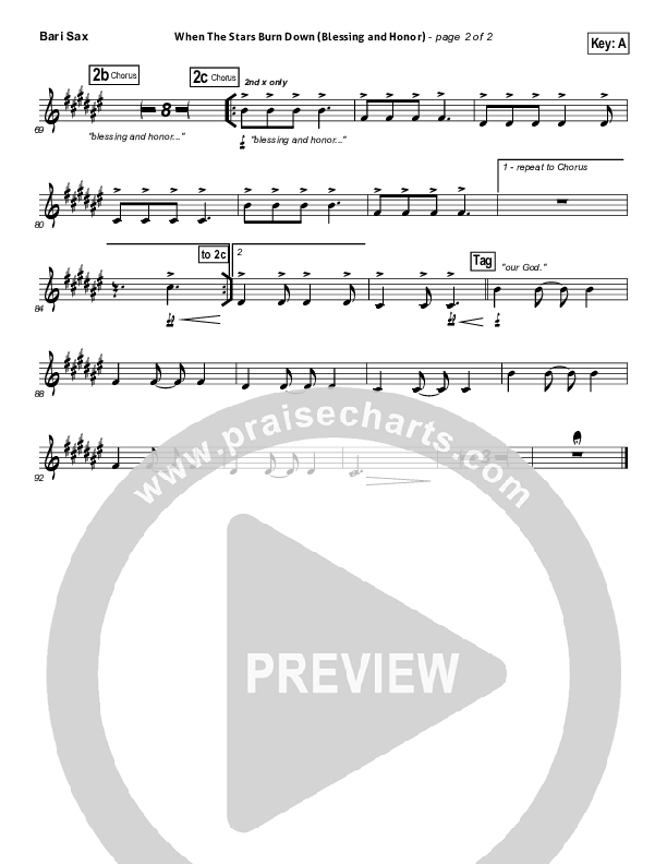 When The Stars Burn Down Bari Sax (Phillips Craig & Dean)