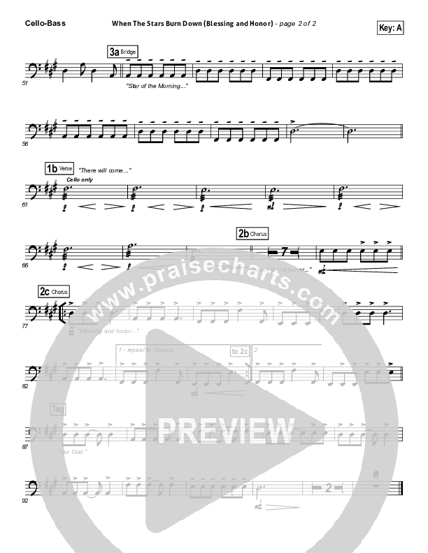 When The Stars Burn Down Cello/Bass (Phillips Craig & Dean)