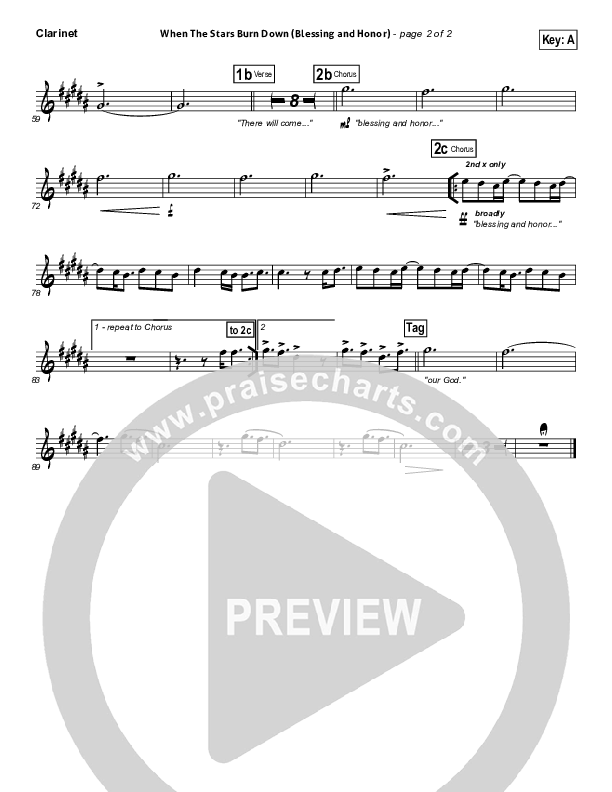 When The Stars Burn Down Clarinet (Phillips Craig & Dean)