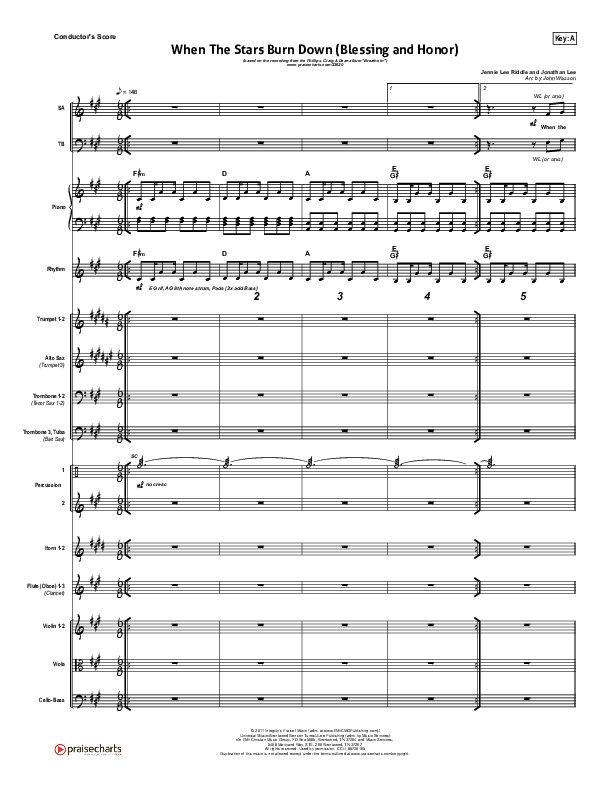 When The Stars Burn Down Conductor's Score (Phillips Craig & Dean)