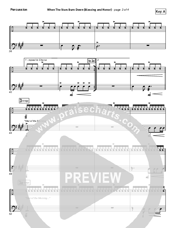 When The Stars Burn Down Percussion (Phillips Craig & Dean)