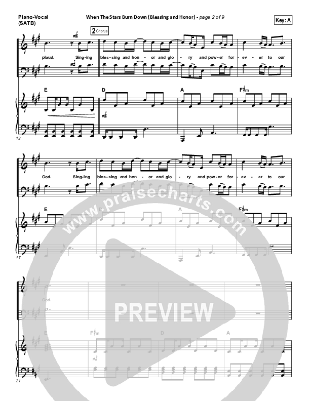 When The Stars Burn Down Piano/Vocal Pack (Phillips Craig & Dean)