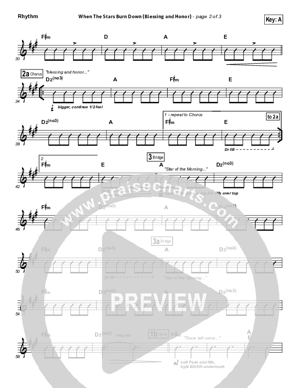 When The Stars Burn Down Rhythm Chart (Phillips Craig & Dean)