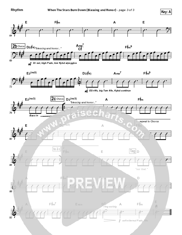 When The Stars Burn Down Rhythm Chart (Phillips Craig & Dean)