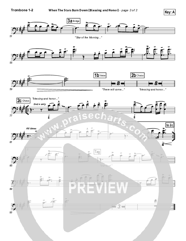 When The Stars Burn Down Trombone 1/2 (Phillips Craig & Dean)