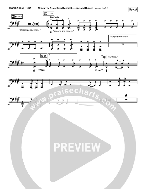 When The Stars Burn Down Trombone 3/Tuba (Phillips Craig & Dean)