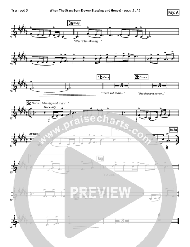 When The Stars Burn Down Trumpet 3 (Phillips Craig & Dean)