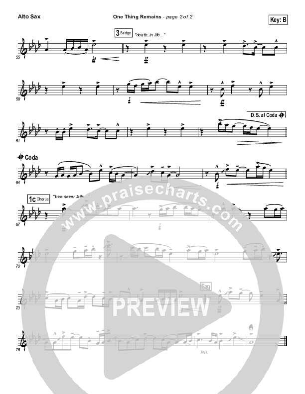 One Thing Remains Alto Sax (Kristian Stanfill / Passion)