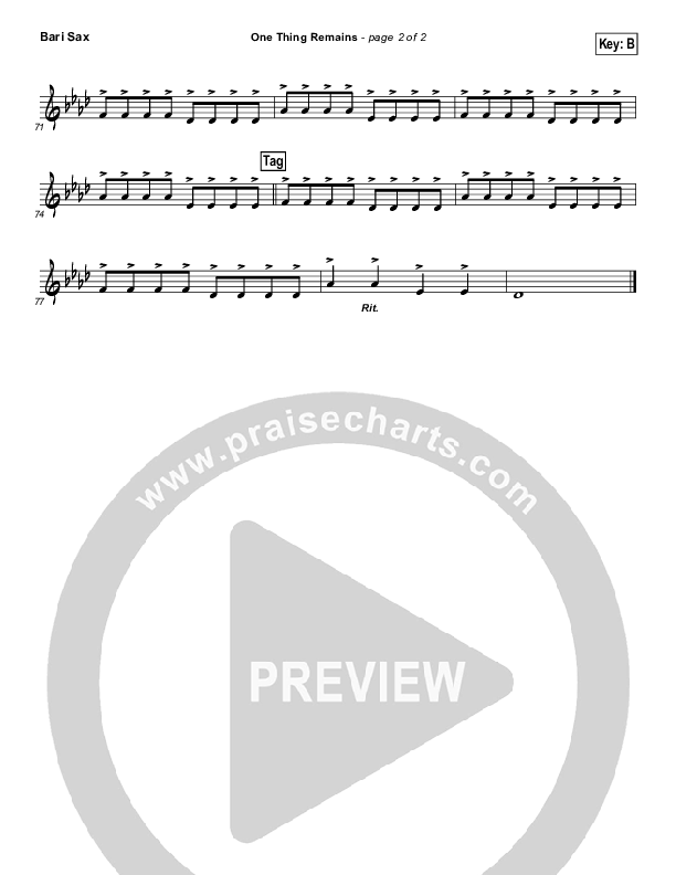 One Thing Remains Bari Sax (Kristian Stanfill / Passion)