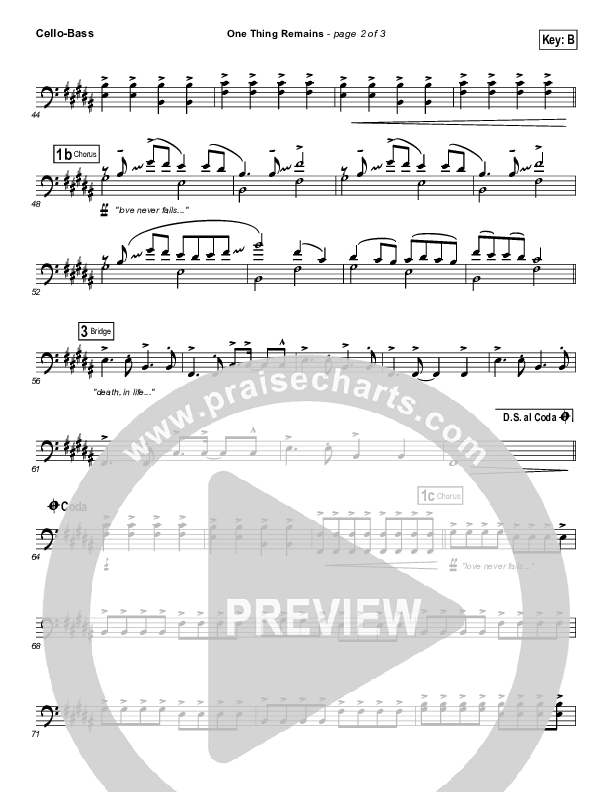 One Thing Remains Cello/Bass (Kristian Stanfill / Passion)