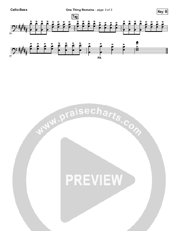 One Thing Remains Cello/Bass (Kristian Stanfill / Passion)