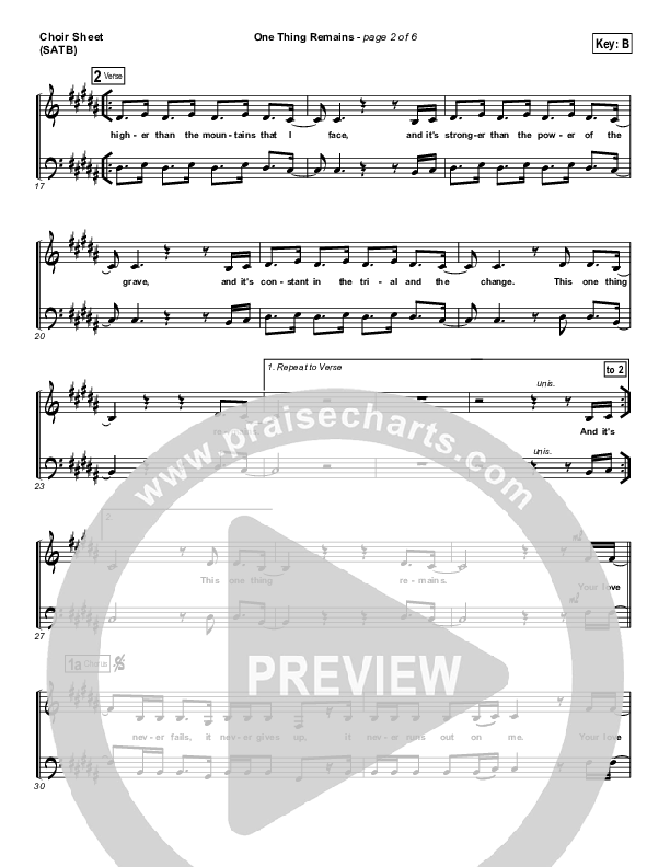 One Thing Remains Choir Vocals (SATB) (Kristian Stanfill / Passion)