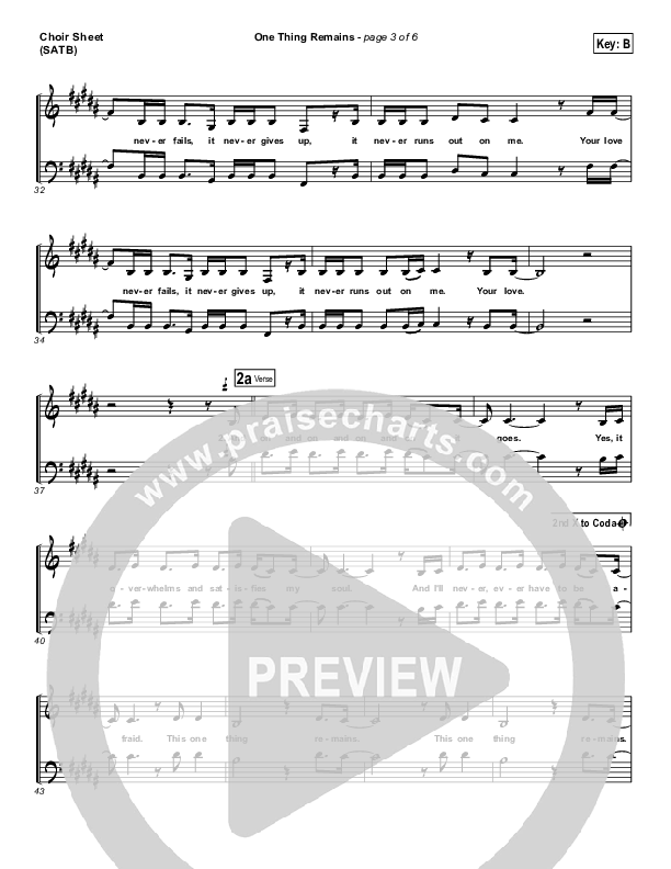 One Thing Remains Choir Sheet (SATB) (Kristian Stanfill / Passion)