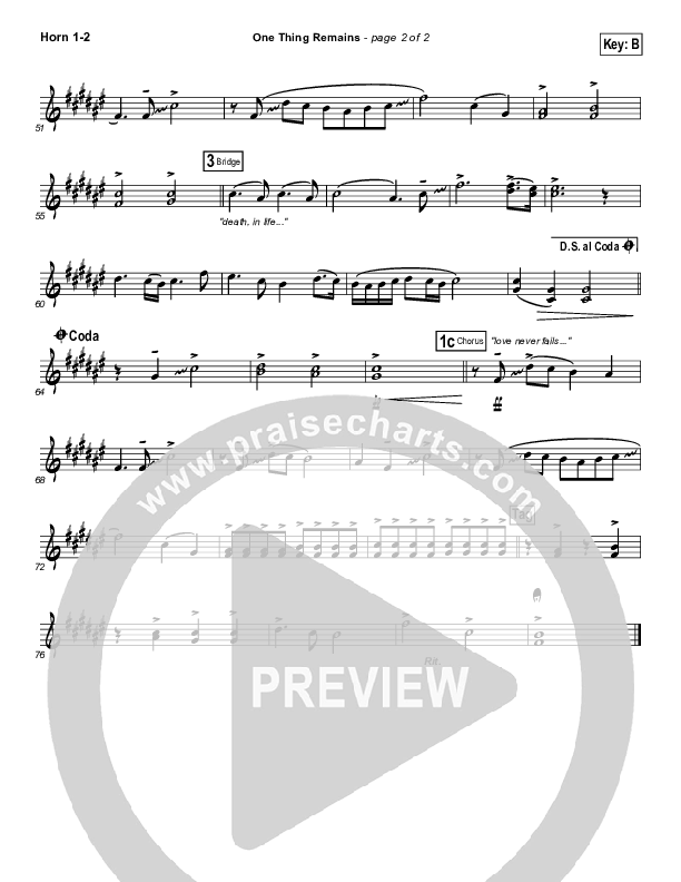 One Thing Remains French Horn 1/2 (Kristian Stanfill / Passion)