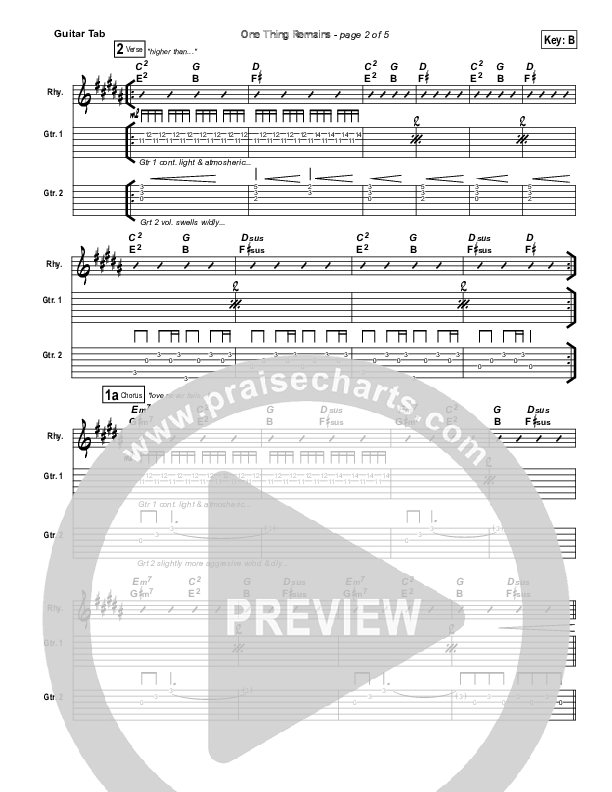 One Thing Remains Guitar Tab (Kristian Stanfill / Passion)
