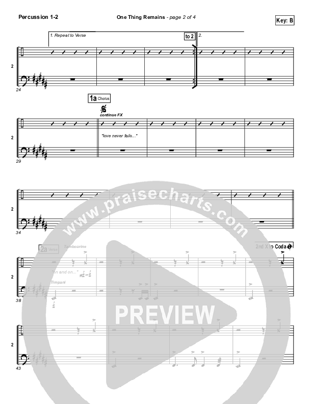 One Thing Remains Percussion (Kristian Stanfill / Passion)