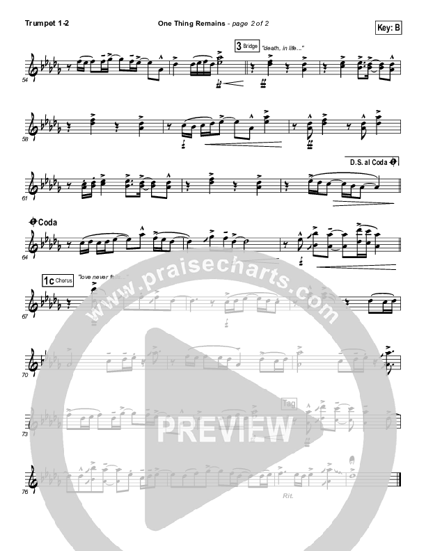 One Thing Remains Trumpet 1,2 (Kristian Stanfill / Passion)