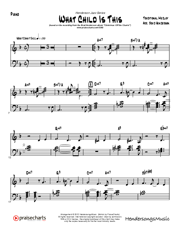 What Child Is This (Instrumental) Piano Sheet (Brad Henderson)