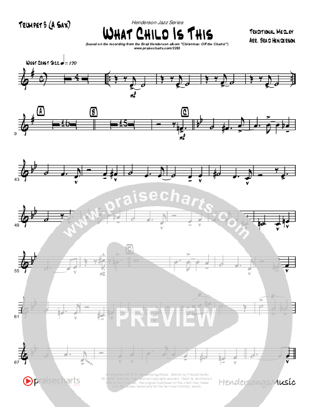 What Child Is This (Instrumental) Trumpet 3 (Brad Henderson)