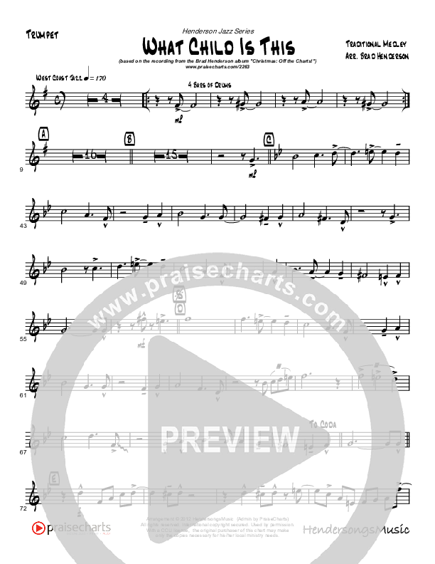 What Child Is This (Instrumental) Trumpet (Brad Henderson)