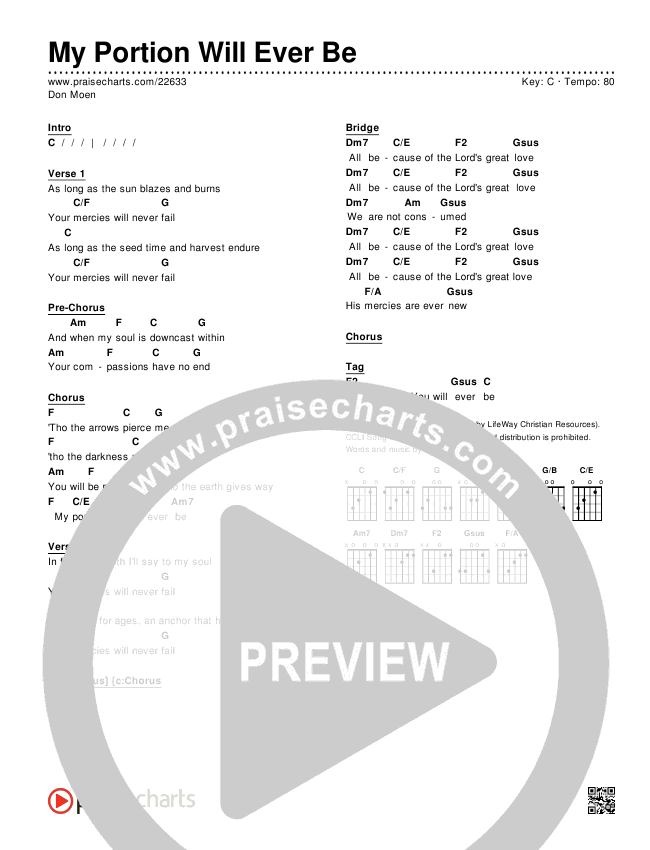 My Portion Will Ever Be Chords & Lyrics (Don Moen)