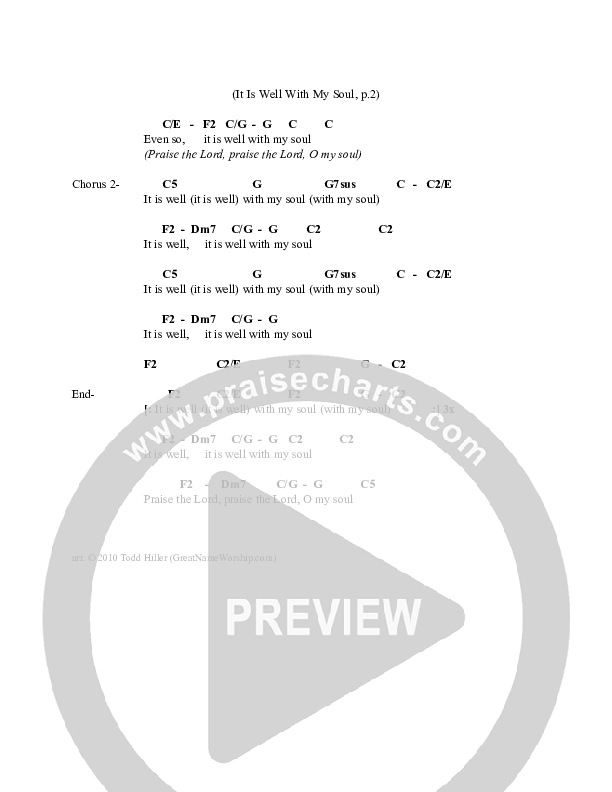 It Is Well With My Soul Chords & Lyrics (Great Name Worship Project)