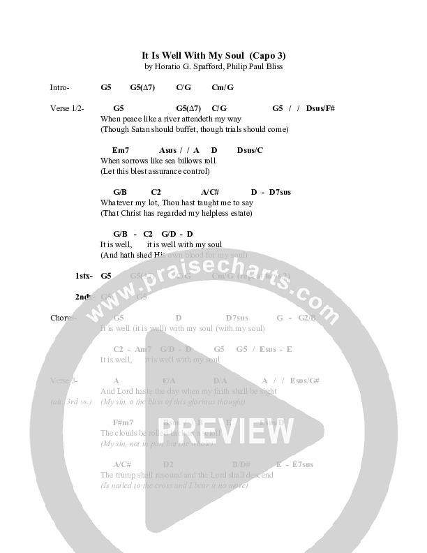 It Is Well With My Soul Chords & Lyrics (Great Name Worship Project)